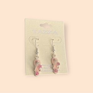 Pink Flip Flop Vacation Earrings